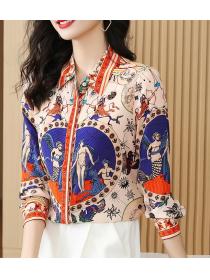 Korean style Elegant Fashion Printed Blouse 