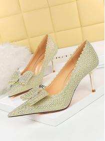 Korean style Fashion banquet women's shoes thin heels high heels