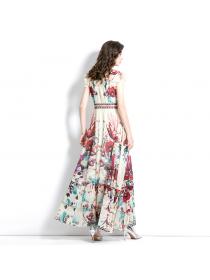 Vintage style Spring and summer Floral dress for women