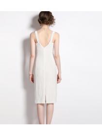Fashion Velvet fold splice strap dress gauze slim dress