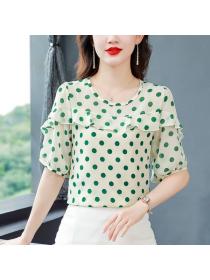 High-end chiffon shirt Summer new Korean elegant temperament Casual shirt