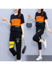 Summer new Korean style loose Fashion Short-sleeved T-shirt two-piece set