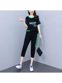 Summer new Korean style loose Casual Short-sleeved T-shirt two-piece set