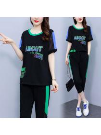 Summer new Korean style loose Casual Short-sleeved T-shirt two-piece set