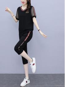 Summer new Fashion loose Sports Short-sleeved T-shirt two-piece set