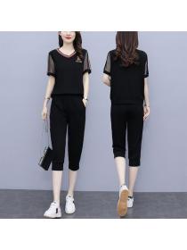 Summer new Fashion loose Sports Short-sleeved T-shirt two-piece set