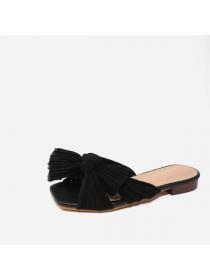 European style Flat bow slippers for women