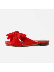 European style Flat bow slippers for women
