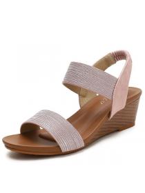 Wedge heel sandals Women’s thick soled Summer casual soft soled mother shoes Retro Roman shoes