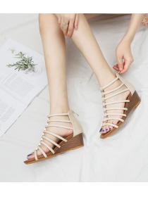 Retro hollowed out Roman sandals Summer wedge heel Comfortable fashion Sandals