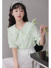 Summer new Fashion design Solid color shirt