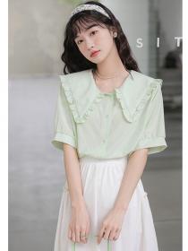 Summer new Fashion design Solid color shirt