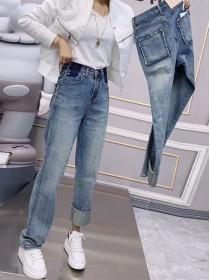 Korean styleWomen's Loose High waist Wide leg Jeans