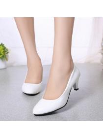 Fashion Middle-heel Black OL shoes for women
