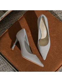 Simple style Matching Suede shallow mouth Heels
