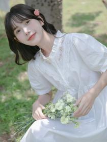 Korean style Fairy 100% cotton Short sleeved Summer dress 