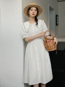 Vintage style Slim Embroidered loose dress