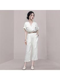 Summer Solid color work clothing temperament jumpsuit for women