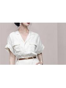 Summer Solid color work clothing temperament jumpsuit for women