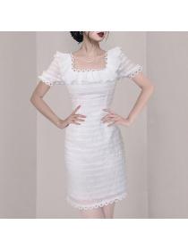 Summer new fashion temperament Elegant Short sleeve dress 