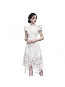 Korean style Lotus leaf Lace Temperament Dress 