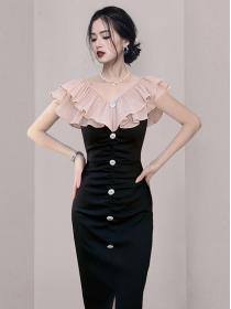 Korean style Elegant Slim Split Dress