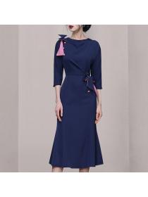 Korean style Elegant Summer Bowknot Fishtail dress 