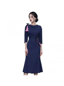Korean style Elegant Summer Bowknot Fishtail dress 