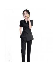 Korean style Elegant Summer Slim Bussiness suit 2 pcs set