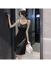 Korean style Summer Satin Straps dress 