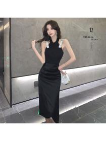 Korean style Knitted Top High waist Sexy 2 pcs set