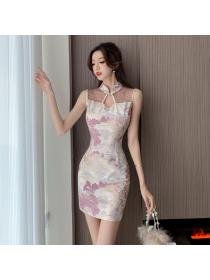 Chinese style Sexy Ink Cheongsam For women