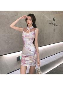 Chinese style Sexy Ink Cheongsam For women