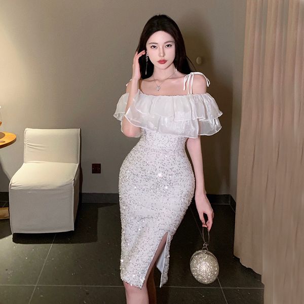 Korean style Slim Sexy Sequins Party dress