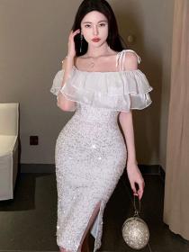 Korean style Slim Sexy Sequins Party dress 