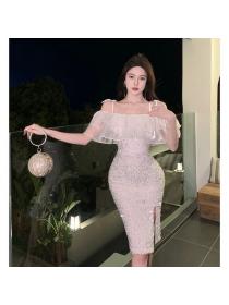 Korean style Slim Sexy Sequins Party dress 