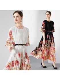 European style Retro Elegant Fashion Large swing dress 