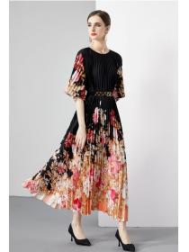 European style Retro Elegant Fashion Large swing dress 