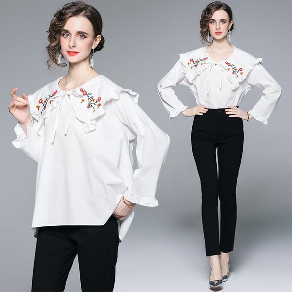 Vintage style embroidery fashion shirt