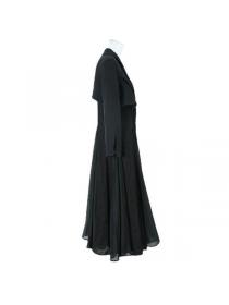 European style Suit collar Fashion Pinched waist Long dress 