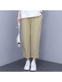 Summer fashion Cotton Tshirt Wide leg Casual pants 2 pcs set