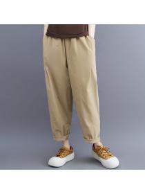 Korean style Plus size Loose Polo shirt Wide leg pants 2 pcs set