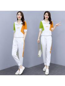 Korean style Plus size Summer Fashion Sport 2 pcs set
