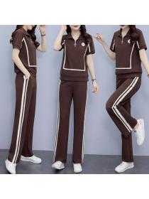 Korean style Plus size Summer Loose Casual Sport wear 2 pcs set