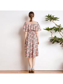 European style Summer Chiffon dress Floral Fashion dress 