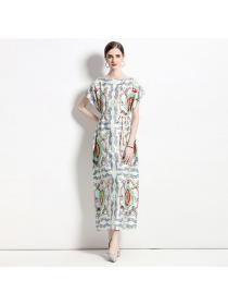 European style Summer Matching Loose Dress(with belt)