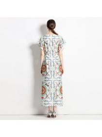 European style Summer Matching Loose Dress(with belt)