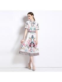European style Matching Printed Fashion Dress