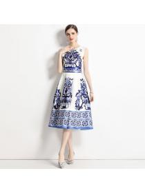 European style Retro fashion Sleeveless Dress 