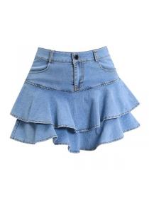 Korean style Sexy High waist Mini Denim skirt